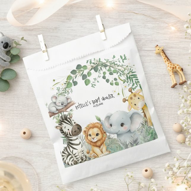 Wild One Safari Cute Jungle Animals Baby Shower  Favor Bag (Creator Uploaded)