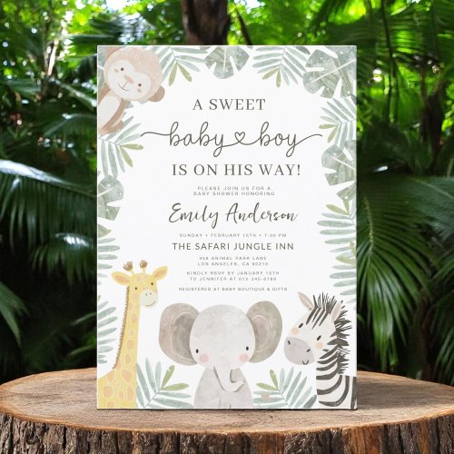 Safari Cute baby shower invitation