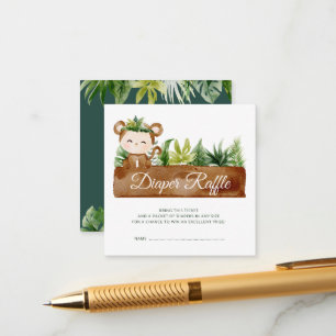 wild one safari diaper raffle ticket enclosure card