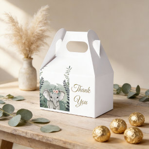 Wild One Safari Elephant Baby Shower Favor Boxes
