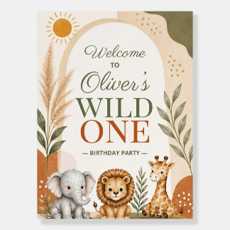Wild One Safari First Birthday Foam Board