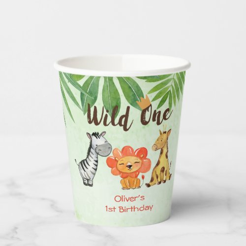 Wild One Safari First Birthday Paper Cup