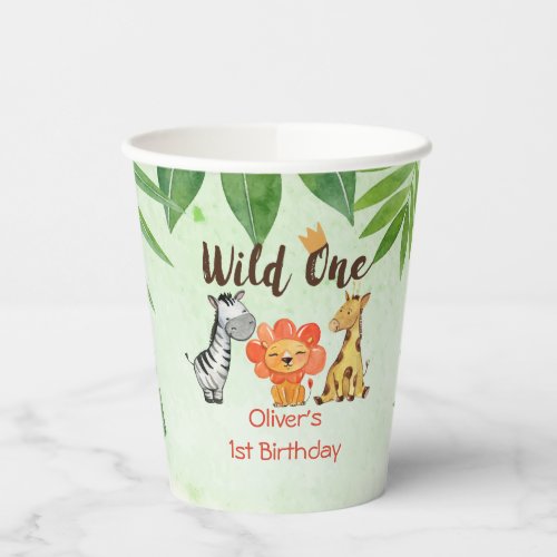 Wild One Safari First Birthday Paper Cups