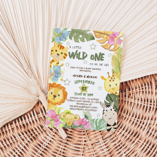 Wild One Safari Gender Neutral Baby Shower Invitation
