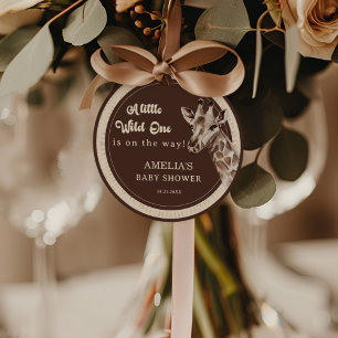 Wild One Safari Giraffe Baby Shower Favor Tags