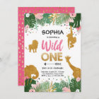 Wild One Safari Gold Girl Pink Animals Birthday