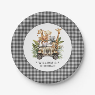 Wild One Safari Jungle 1st First Birthday Paper Plates