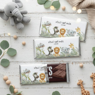 Wild One  Safari Jungle Animals Baby Shower  Hershey Bar Favors