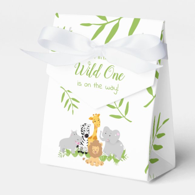 Wild One Safari Jungle Baby Shower  Favor Box (Front Side)