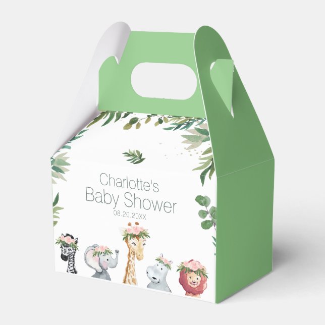 Wild One Safari Jungle Baby Shower  Favor Box (Front Side)