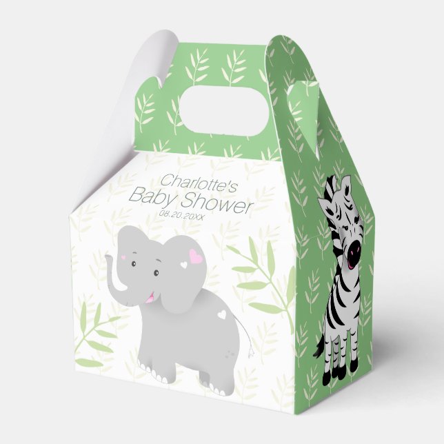 Wild One Safari Jungle Baby Shower  Favor Box (Front Side)