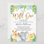 Wild One Safari Jungle Baby Shower invitation (Front)