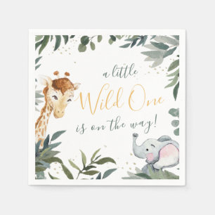 Wild One Safari Jungle Baby Shower Paper Napkin