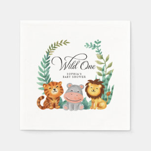 Wild One Safari Jungle Boys Baby Shower Napkins