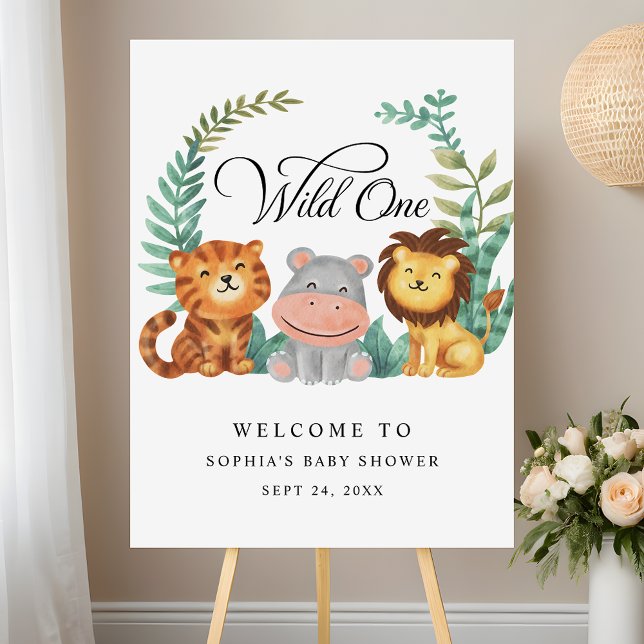 Wild One Safari Jungle Boys Baby Shower Welcome Foam Board (Creator Uploaded)