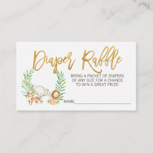 Wild one safari jungle diaper raffle ticket insert