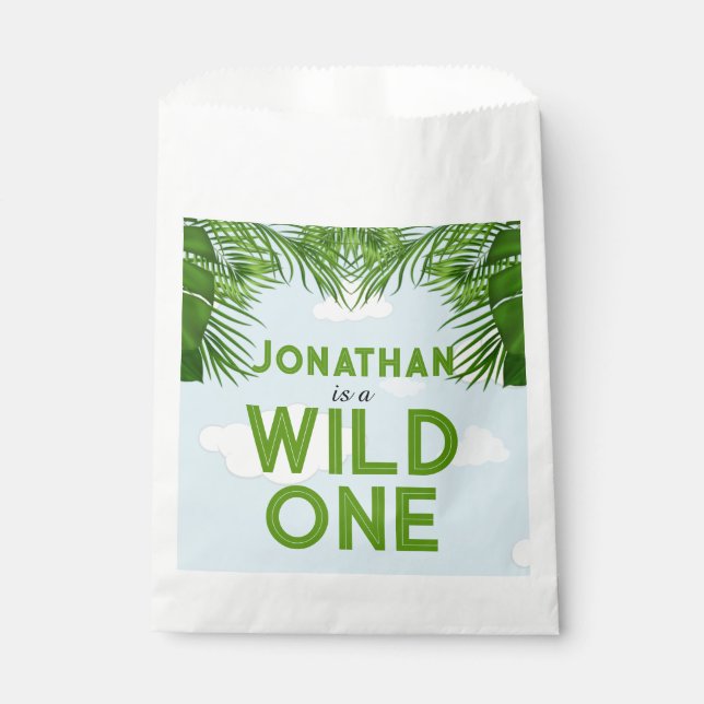 Wild One Safari Jungle Favor Bags (Front)