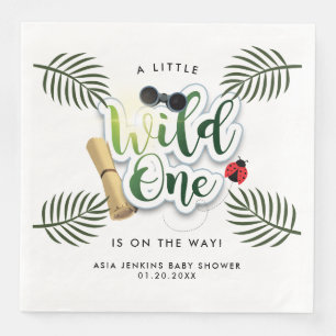 Wild One Safari Jungle Tropical Baby Shower Paper Dinner Napkins