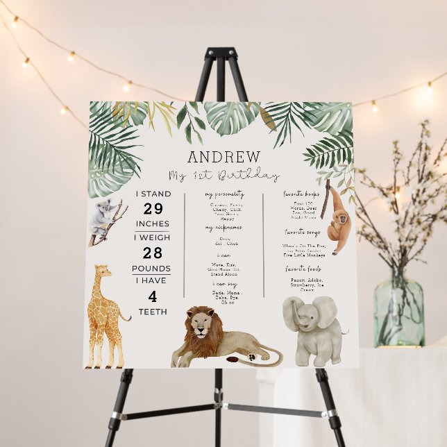 Wild One Safari Milestone Foam Board (In Situ (Stand))