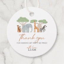 Wild One Safari Theme 1st Birthday Favor Tag