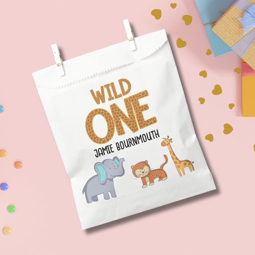 Wild One Safari Theme Boys 1st Birthday Favor Bag