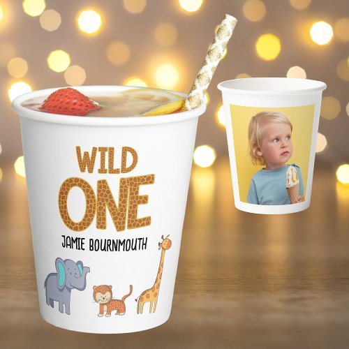 Wild One Safari Theme Boys 1st Birthday Paper Cups