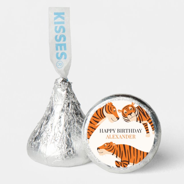 Wild One Safari Tiger Happy Birthday Hershey®'s Kisses® (Front)