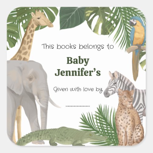 Wild One Safari Tropic Bookplate Labels