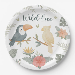 Wild One Safari Tropical Birthday Paper Plates