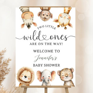 Wild One Safari Twin Baby Shower Welcome Foam Board