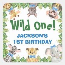 Wild One Safari Zoo Animals Boy First Birthday