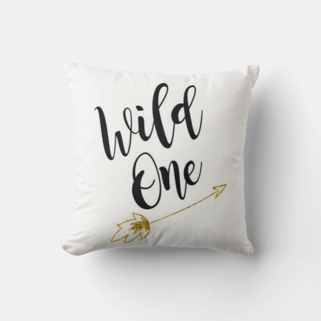 Wild One Throw Pillow (Front)