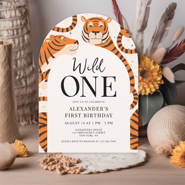 Wild One Tiger 1st Birthday Party Invitation (Creator Uploaded)