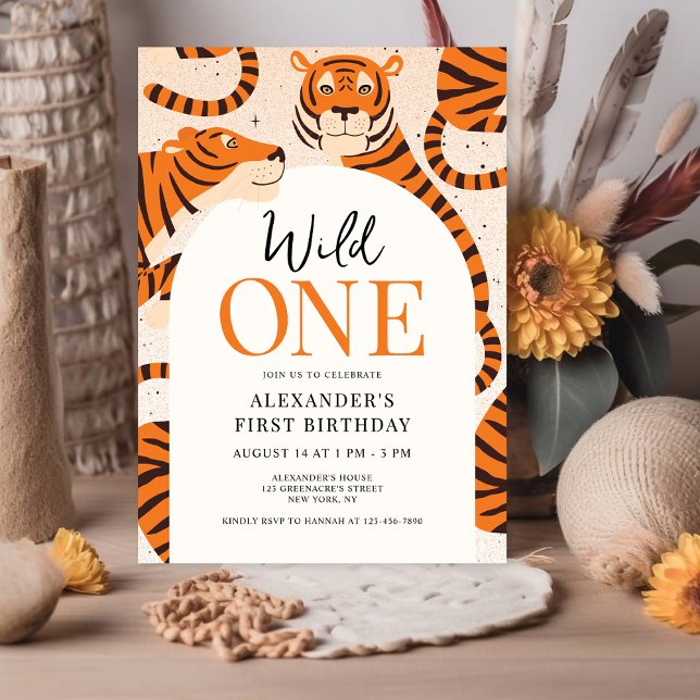 Wild One Tiger 1st Birthday Party Invitation (Creator Uploaded)