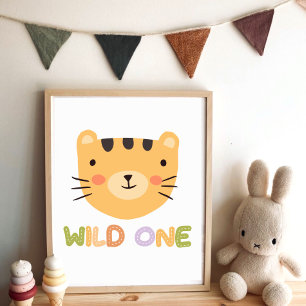 Wild One Tiger Baby Nursery Poster
