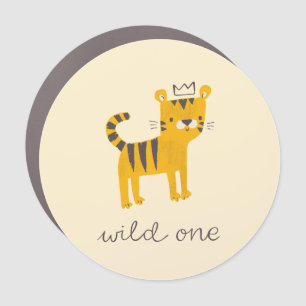 Wild One Tiger Cat Car Magnet