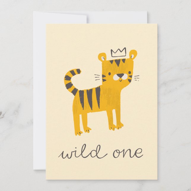 Wild One Tiger Cat Card (Front)
