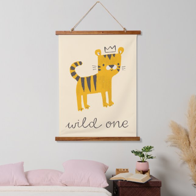 Wild One Tiger Cat Hanging Tapestry (Bedroom)