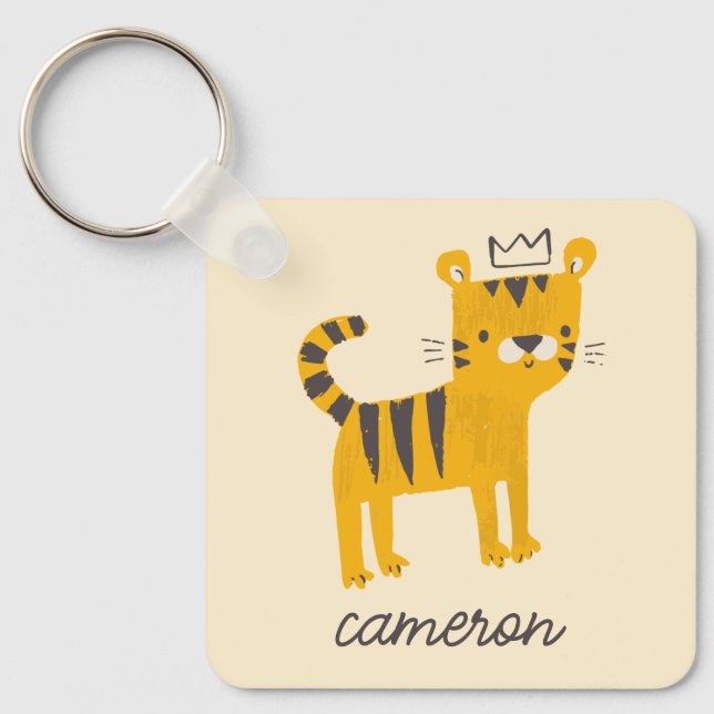 Wild One Tiger Cat Keychain (Front)