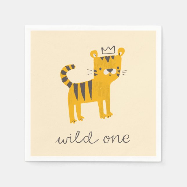 Wild One Tiger Cat Napkins (Front)