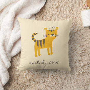 Wild One Tiger Cat Throw Pillow