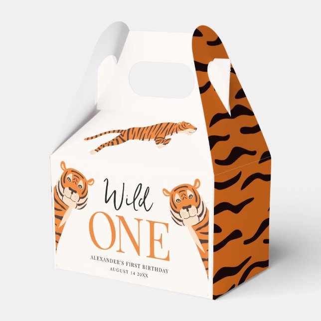 Wild One Tiger Children's Birthday Favor Box (Front Side)