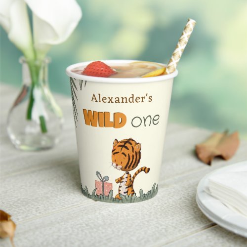 Wild One Tiger Jungle 1st Birthday Paper Cups