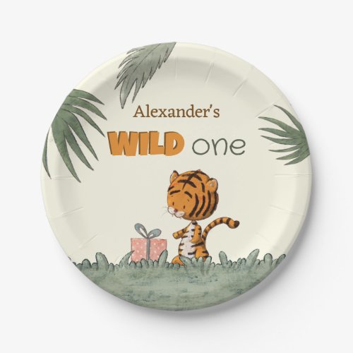 Wild One Tiger Jungle First Birthday Paper Plates