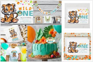 Wild ONE Tiger Theme for Toddler's 1st Birthday