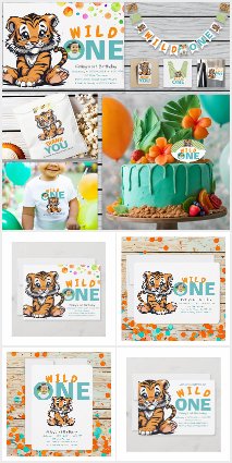 Wild ONE Tiger Theme for Toddler's 1st Birthday