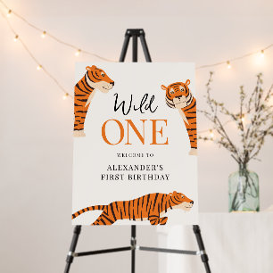 Wild One Tigers 1st Birthday Welcome Foam Board