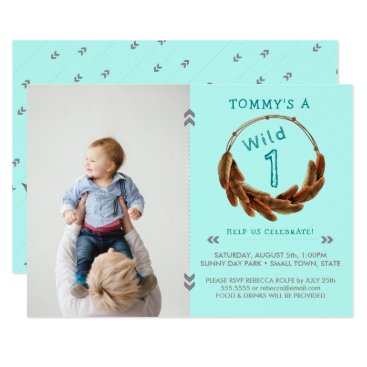 Wild One Tribal Arrow Feathers Boho 1st Birthday Card Wild One Tribal Arrow Feathers Boho 1st Birthday Card