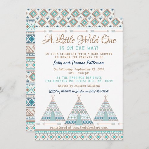 Wild One Tribal Baby Shower Invitation