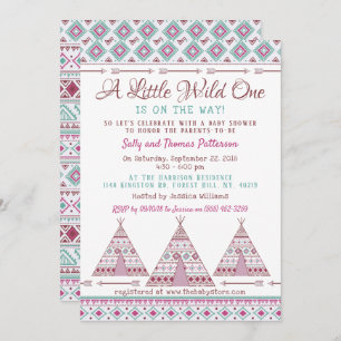 "Wild One" Tribal Baby Shower Invitation